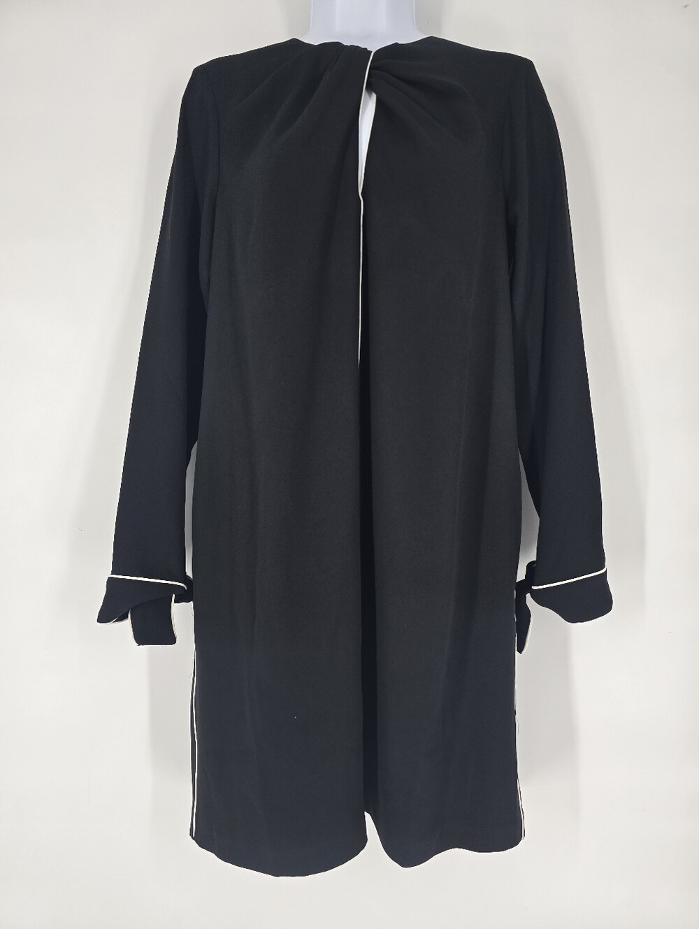 Reiss Eloise Tipped Mini Shift Dress Black Size 4 NEW
